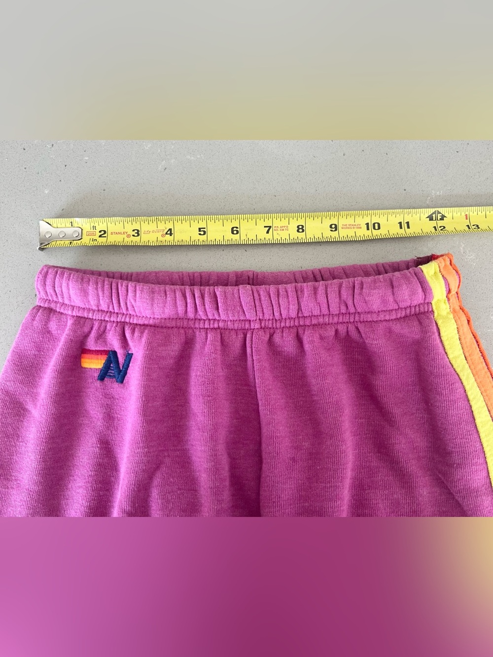 Aviator Nation 5 Stripe Sweatpants Magenta Orange Yellow Women’s Size Small - Picture 9 of 12